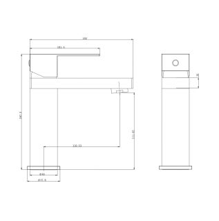 Смеситель для раковины Wonzon & Woghand WW-A40982-BGG тёмный графит